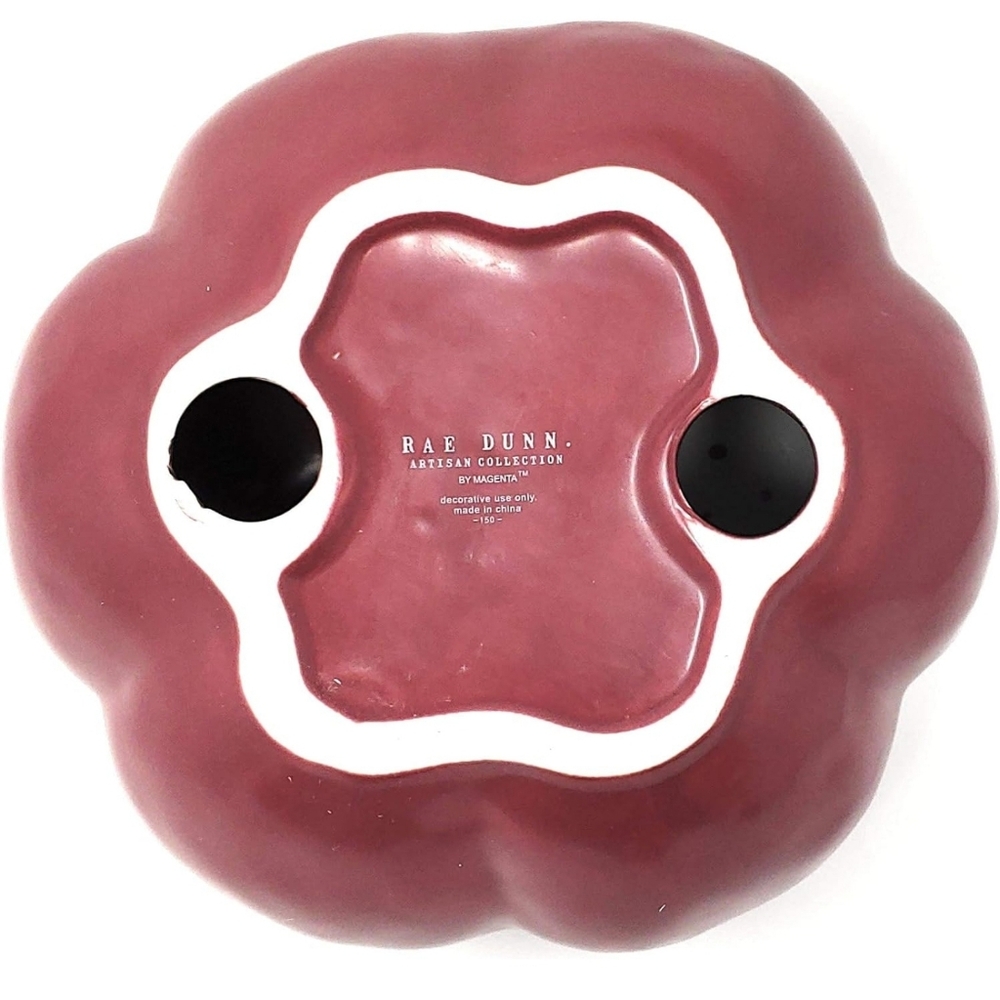 RAE DUNN CERAMIC GATHER PUMPKIN MAGENTA COLLECTION IN BURGUNDY NEW! - Picture 4 of 5